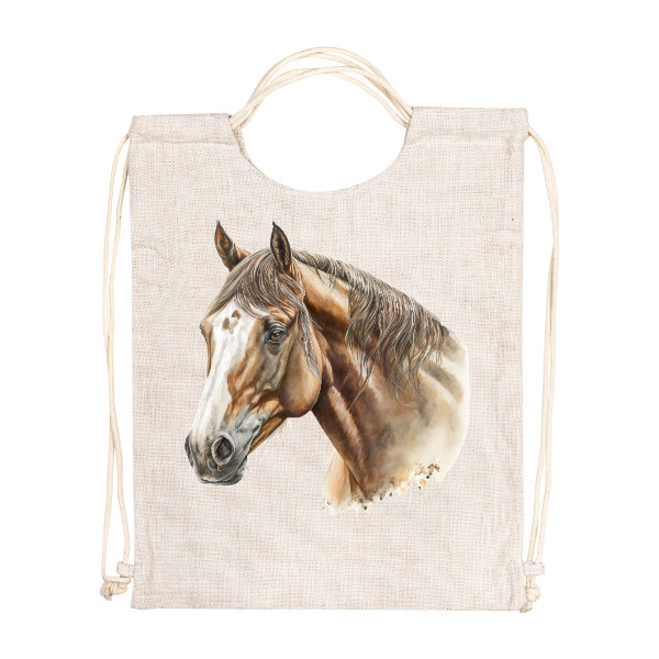 Gymsack - Linen Style Horse's head - backpack