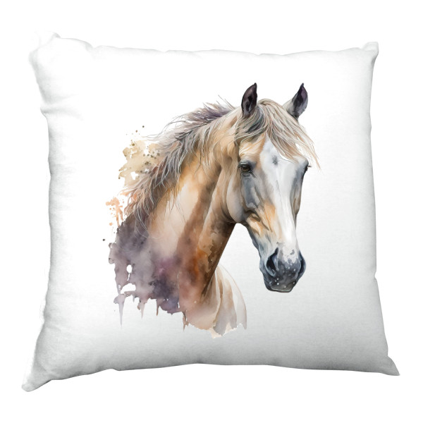 Satin Pillow Pillow with a horse motif