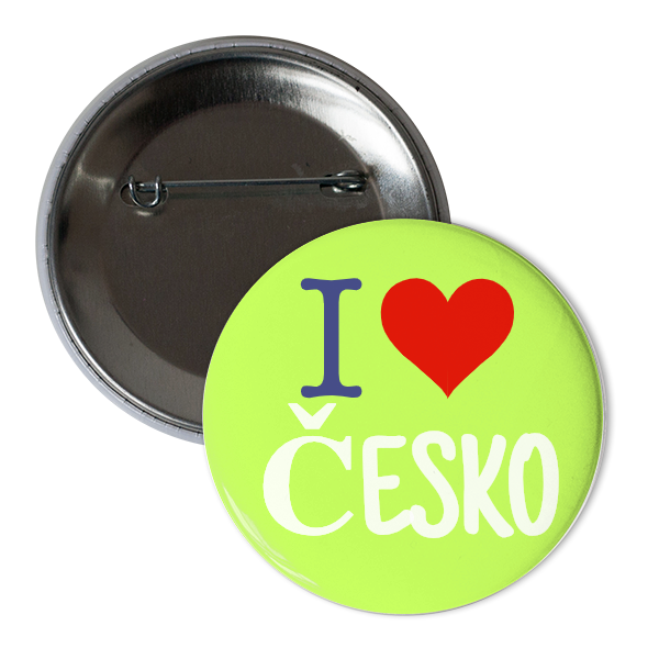 Odznáček  s potiskem I love Česko