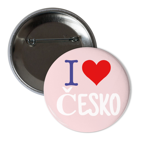 Odznáček  s potiskem I love Česko