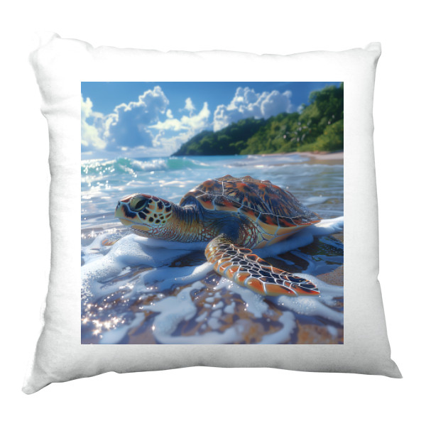 Satin Pillow Homecoming - sea turtle on the coast