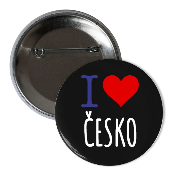 Odznáček  s potiskem I love Česko