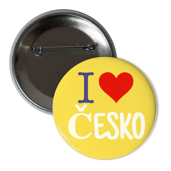 Odznáček  s potiskem I love Česko
