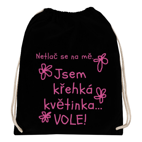 Vak na záda s potiskem Jsem květinka