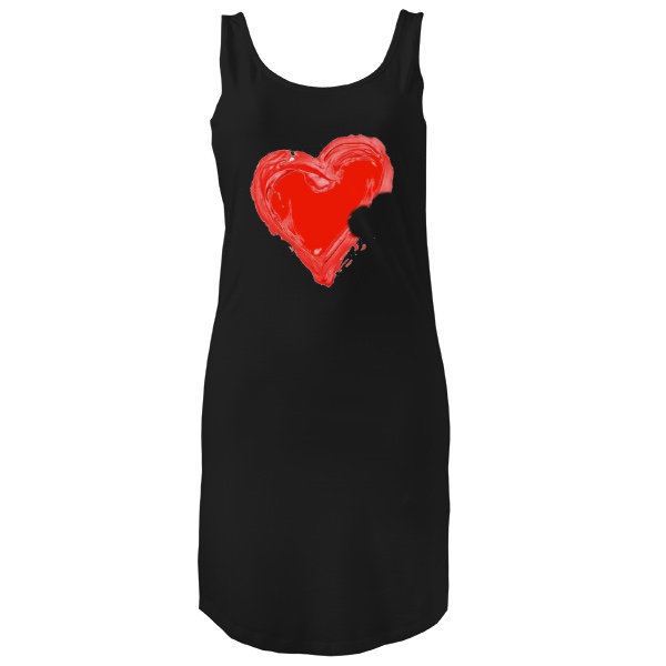 Tričko s potiskem Šaty se srdcem